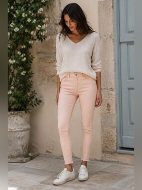 MOS MOSH Size 28 Blush Pink Raw Hem Ankle Skinny Jeans